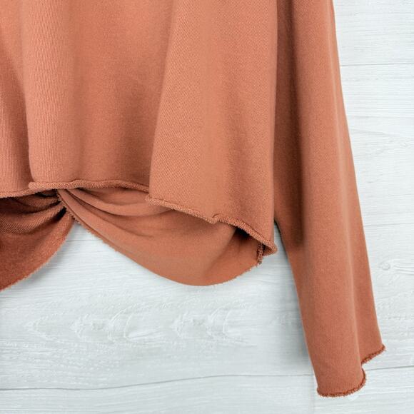 Aerie Weekend Pretty Open Back Sweatshirt M Twilight Terry Oversized Beach - Picture 6 of 16